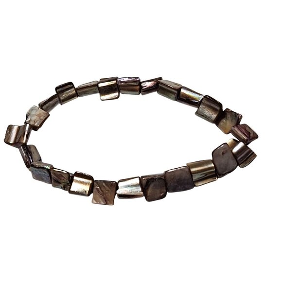 Elegant Brown Mother Of Pearl Shell Stretch Bracelet Boho Beach Fashion Jewelry - Picture 1 of 3